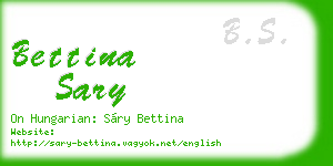 bettina sary business card